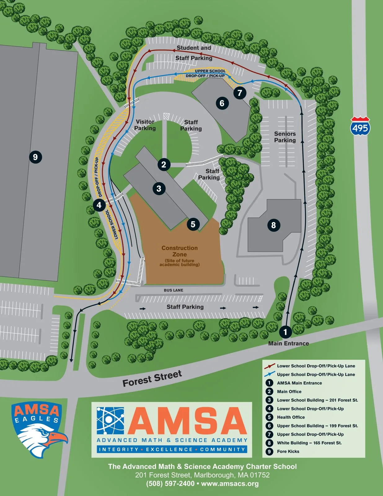 AMSA campus map, 2023